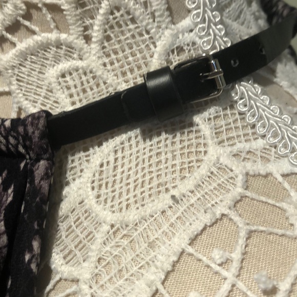 90s y2k VTG Michael Kors Gray Snake/Python Sleeveless Halter Top Leather Trim - Picture 3 of 8